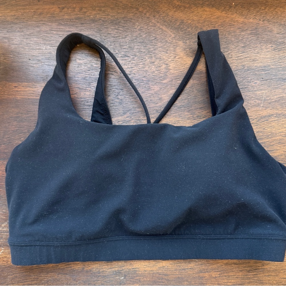 Athleta Black Strappy Crossback Sports Bra